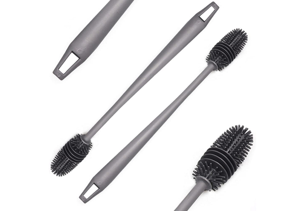 Two-Pack Long Handle Silicone Water Bottle Brush