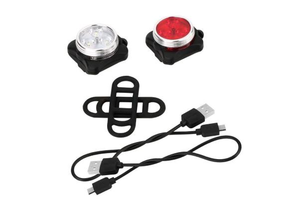 Water-Resistant Front & Rear Bicycle Light Set