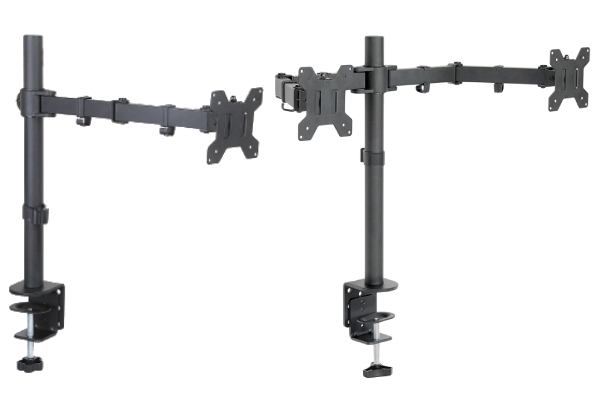 Fully Adjustable Single LCD Monitor Desk Mount - Option for Double Monitor Desk Mount (Essential Item)