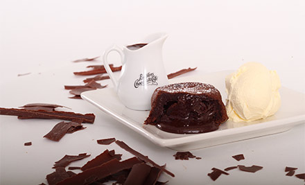 $10 for Two Butlers Hot Chocolate Lava Cake Desserts Served with Butlers Chocolate Sauce & Premium New Zealand Vanilla Ice Cream (value up to $19.90)