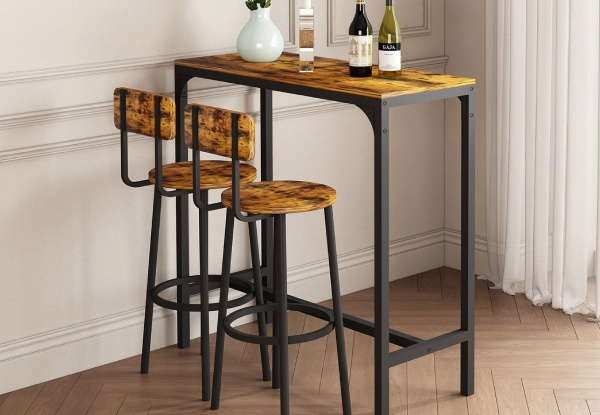 Three-Piece Rustic Bar Table Set