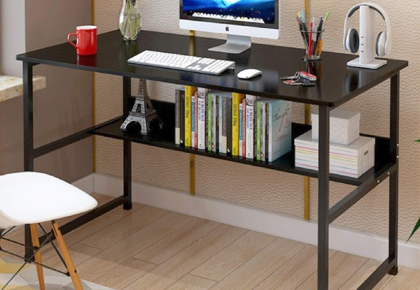 Two-Tier Desk with Reversible Storage Shelves - Two Colours Available