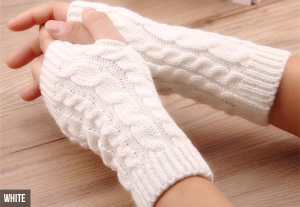 Fingerless Knitted Gloves - Four Colours Available