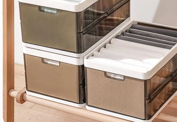 Four-Piece Stackable Storage Boxes with Lids Partitions