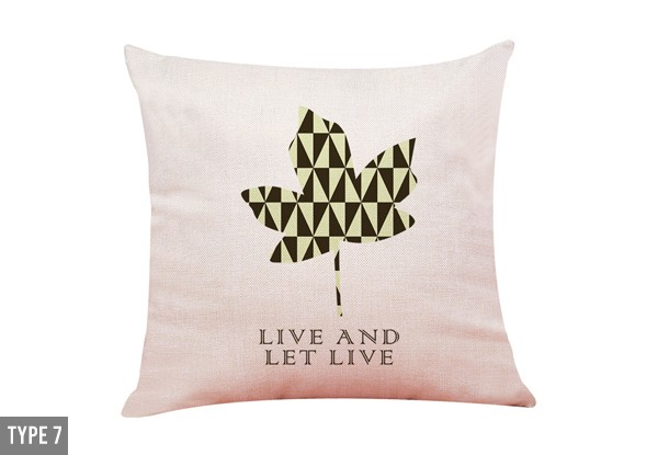 Live & Let Live Leaf Print Cushion Cover - Nine Styles Available