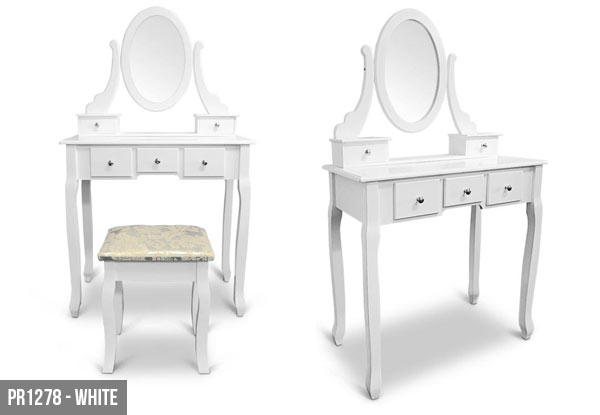 From $159 for an Elegant Dressing Table Available in Black or White