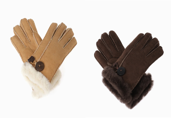 Ugg Sheepskin Button Gloves - Two Colours & Four Sizes Available