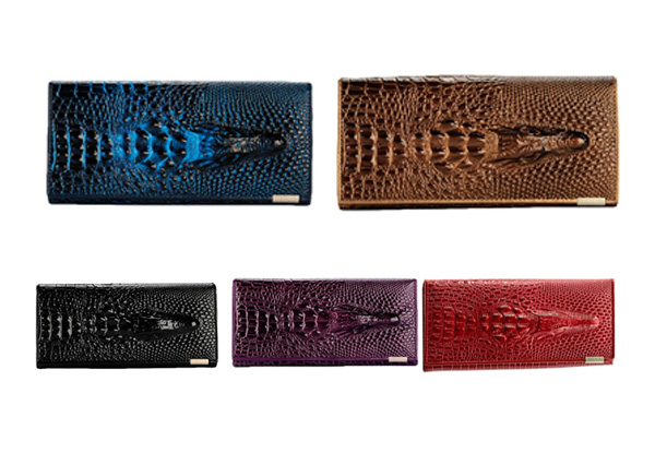 Genuine Leather Croc Style Wallet - Five Colours Available