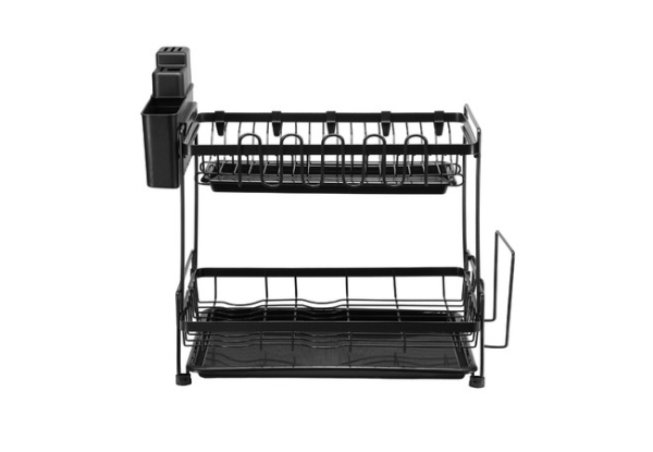 Two-Tier Dish Drying Rack with Drip Tray