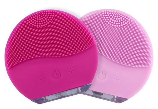 Ultrasonic Silicone Facial Cleansing Beauty Brush with Free Delivery - Two Colours Available