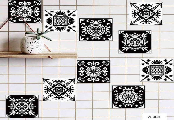15x15cm Moroccan-Style Self-Adhesive Tile Stickers 10-Piece Set - Five Styles Available