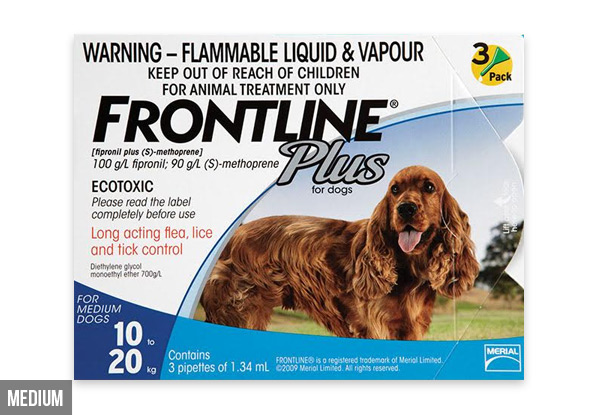 Six-Pack of Frontline Cat or Dog Flea Treatment - Option for Small, Medium, Large or Extra-Large Dog Treatment