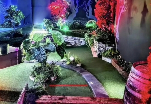 The Witching Hour Mini Golf Experience & Tapas or Entrees at Wild Kiwi Distillery - Options for Two, Four or Six People