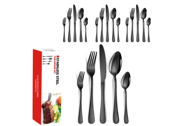 20-Piece Stainless Steel Cutlery Range - Four Options Available
