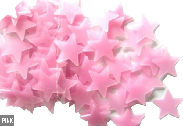 50-Piece 3D Stars Glow in the Dark Wall Stickers - Available in Five Colours