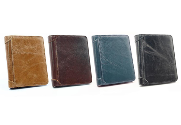 Distressed Leather Wallet - Four Colours Available