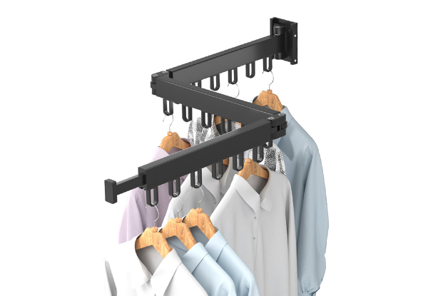 Wall Mountable Two-Folding Foldable Clothes Drying Rack
