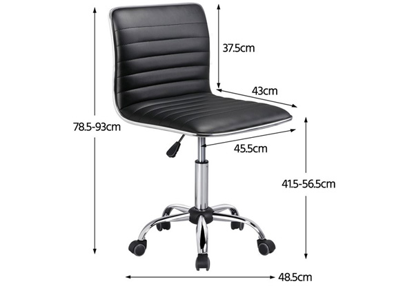 Black Armless Desk Chair