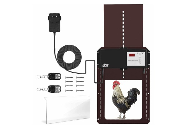 Automatic Chicken Coop Door Opener with LED Lights & Remote
