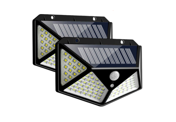 Four-Pack 100-LED Solar Wall Light with Three Modes