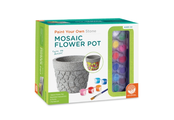 Mindware Create Paint Your Own Stone Mosaic Flower Pot