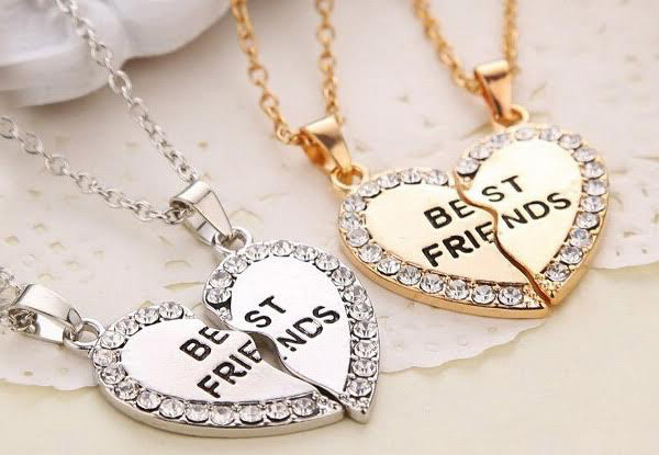 Best Friend Heart Necklaces