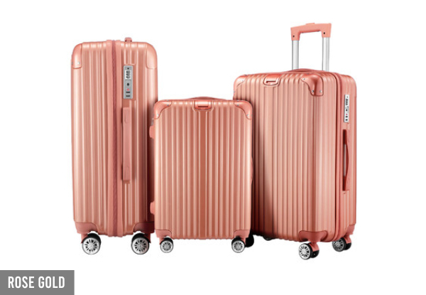 Luggage Suitcase Set Incl. Packing Cubes - Available in Three Colours & Option for Two or Three-Piece Set