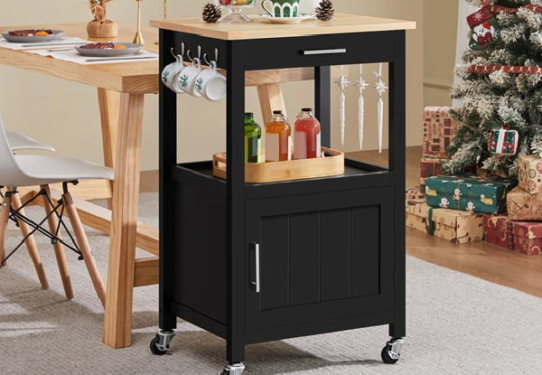 Rolling Kitchen Island Cart Storage - Available in Two Colours