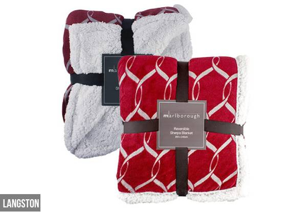 Reversible Stylish Sherpa Throw  - Three Styles Available