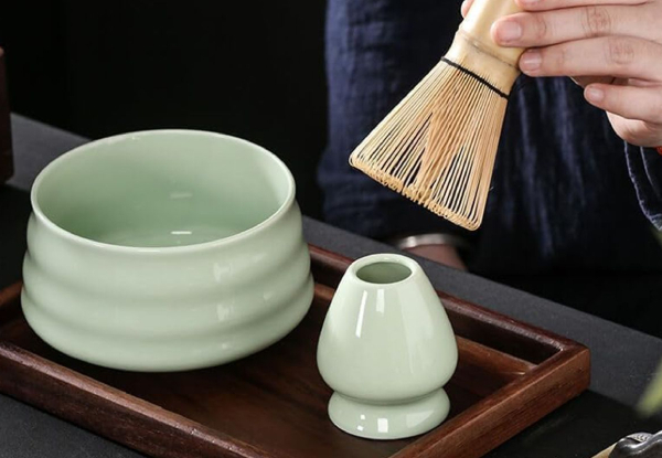 Four Piece Traditional Matcha Tea Whisk Set - Available in Two Colours