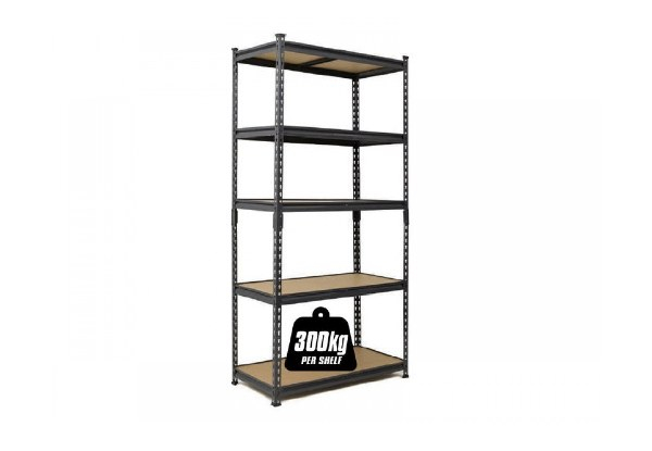 Five-Tier Garage Storage Shelf with One Center Bar - 180x90x45cm