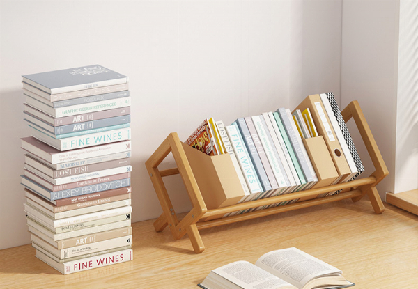 Bamboo Tabletop Bookshelf Organiser