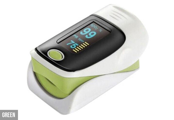 Fingertip Heart Rate Monitor with Pulse Oximeter - Five Colours Available with Free Metro Delivery