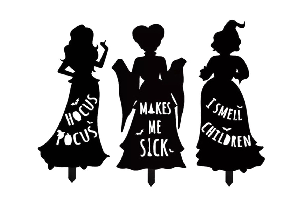 Three-Piece Halloween Witch Stakes Set - Option for Six-Pieces