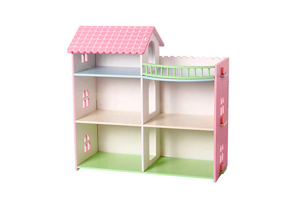Pink Kids Wooden Play Doll House