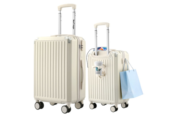 Two-Piece Luggage Set with USB Charging Port & Cup Holder - Two Colours Available