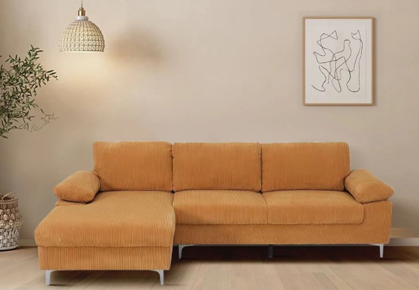 Kaveah Corduroy Sectional Sofa - Four Colours Available