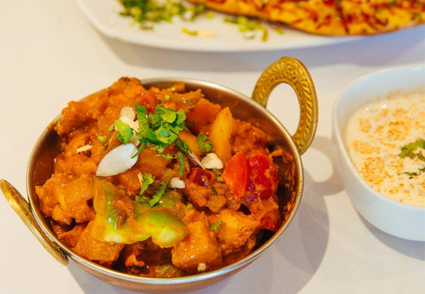 An Indian Meal in Mount Eden for Two People incl. Two Mains, Rice, Poppadoms & Two Glasses of Wine or Soft Drink