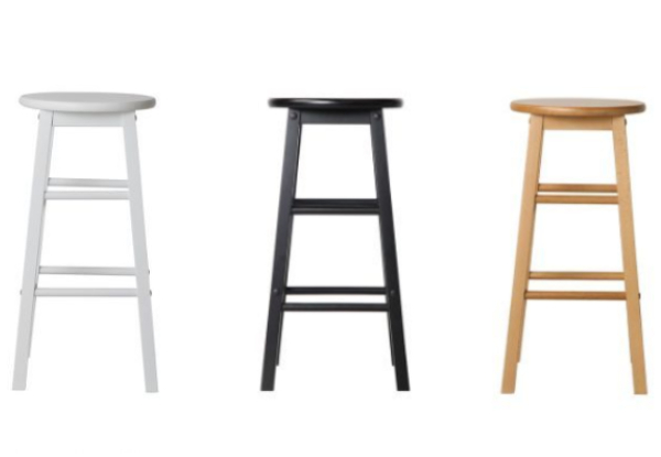 Two-Pack Artiss Beech Wood Backless Bar Stool - Available in Three Colours