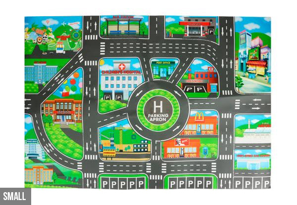 Kids Traffic Map Mat with Road Signs - Two Sizes Available