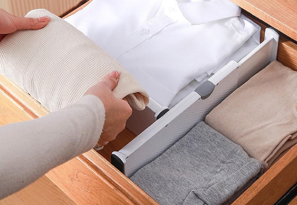 Four-Pack Telescopic Drawer Dividers - Available in Two Sizes
