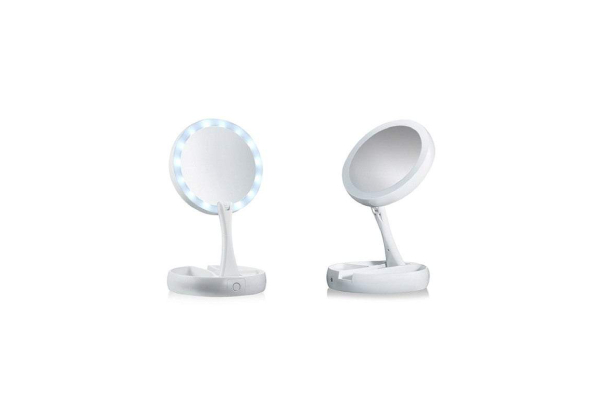 Double-Sided Foldable LED Makeup Mirror