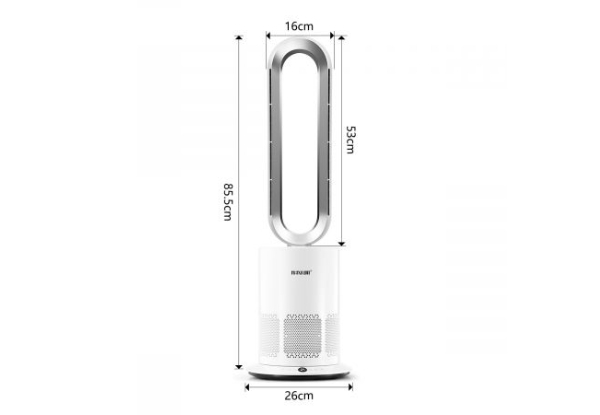Four-in-One Bladeless Electric Tower Fan with Cooling & Heating Functions