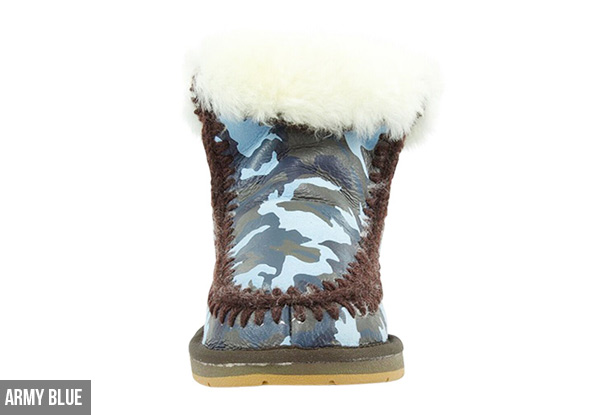 Auzland Women’s 'Becky' Army Print Sheepskin UGG Boots - Three Colours & Three Sizes Available