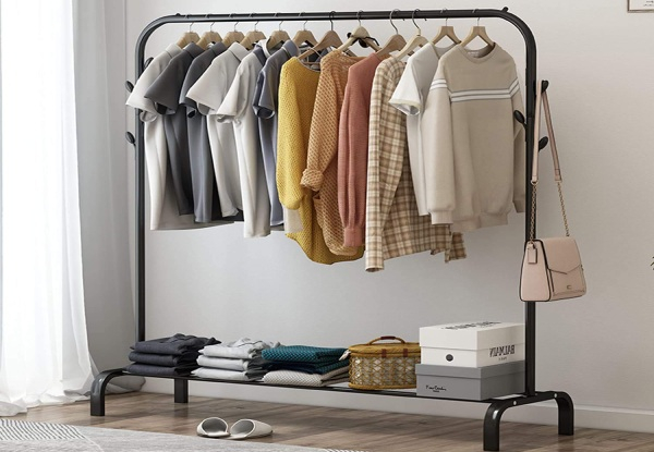 Metal Seven Hook Clothes Rack - Two Colours & Two Sizes Available
