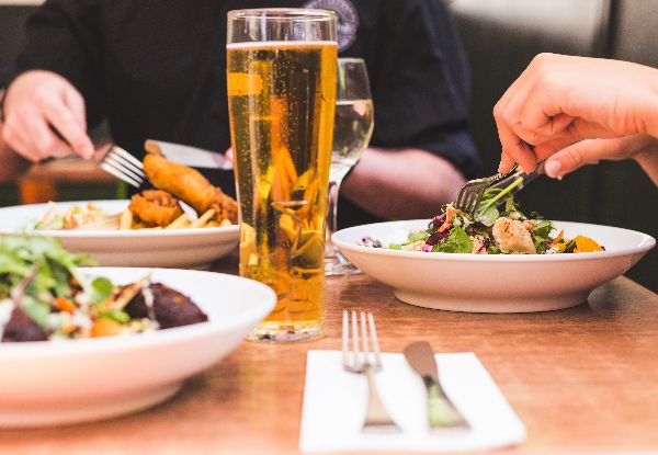 $60 Food & Beverage Voucher for Two People - Option for up to Six People - Valid from 3rd January 2019 from 11.00am