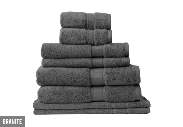 Eight-Piece Royal Comfort Zero Twist Towel Set - Six Colours Available