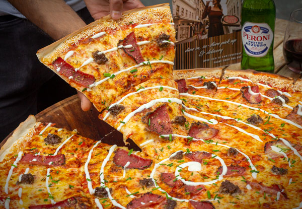 40cm Pizza - Options for Two, 60cm Pizza & to incl. Four Peronis or Four Glasses of Wine
