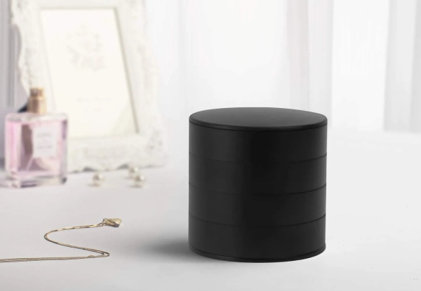 Two-Piece Four-Layer Rotatable Jewellery Storage Box with Lid - Three Colours Available