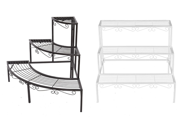 Levede Three-Tier Rectangle Metal Plant Stand - Two Colours Available